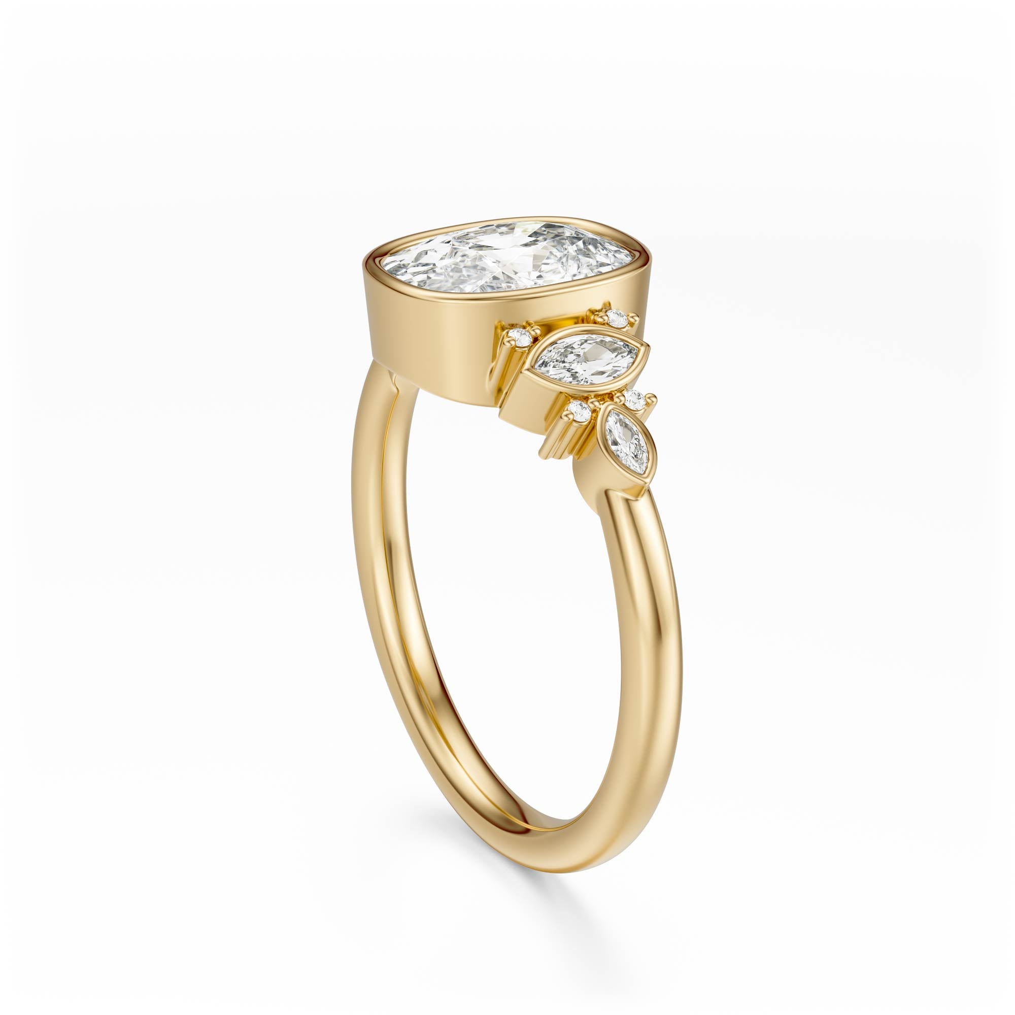 The All Bezel Maeve Ring | Elongated Cushion