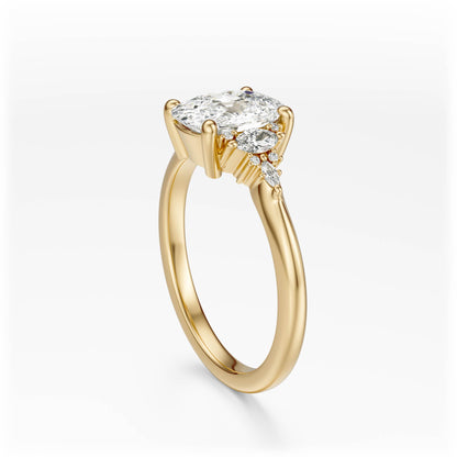 The Low Maeve Ring | Elongated Cushion | Setting Only