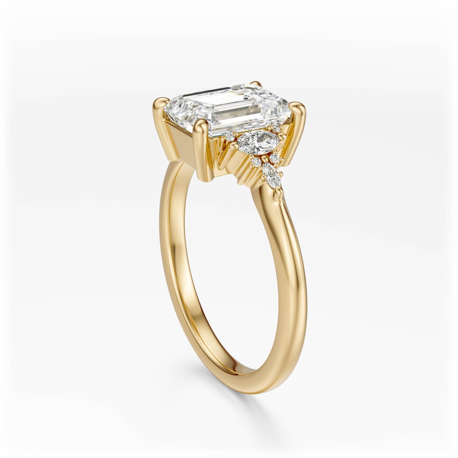 The Low Maeve Ring | Emerald Cut | Setting Only