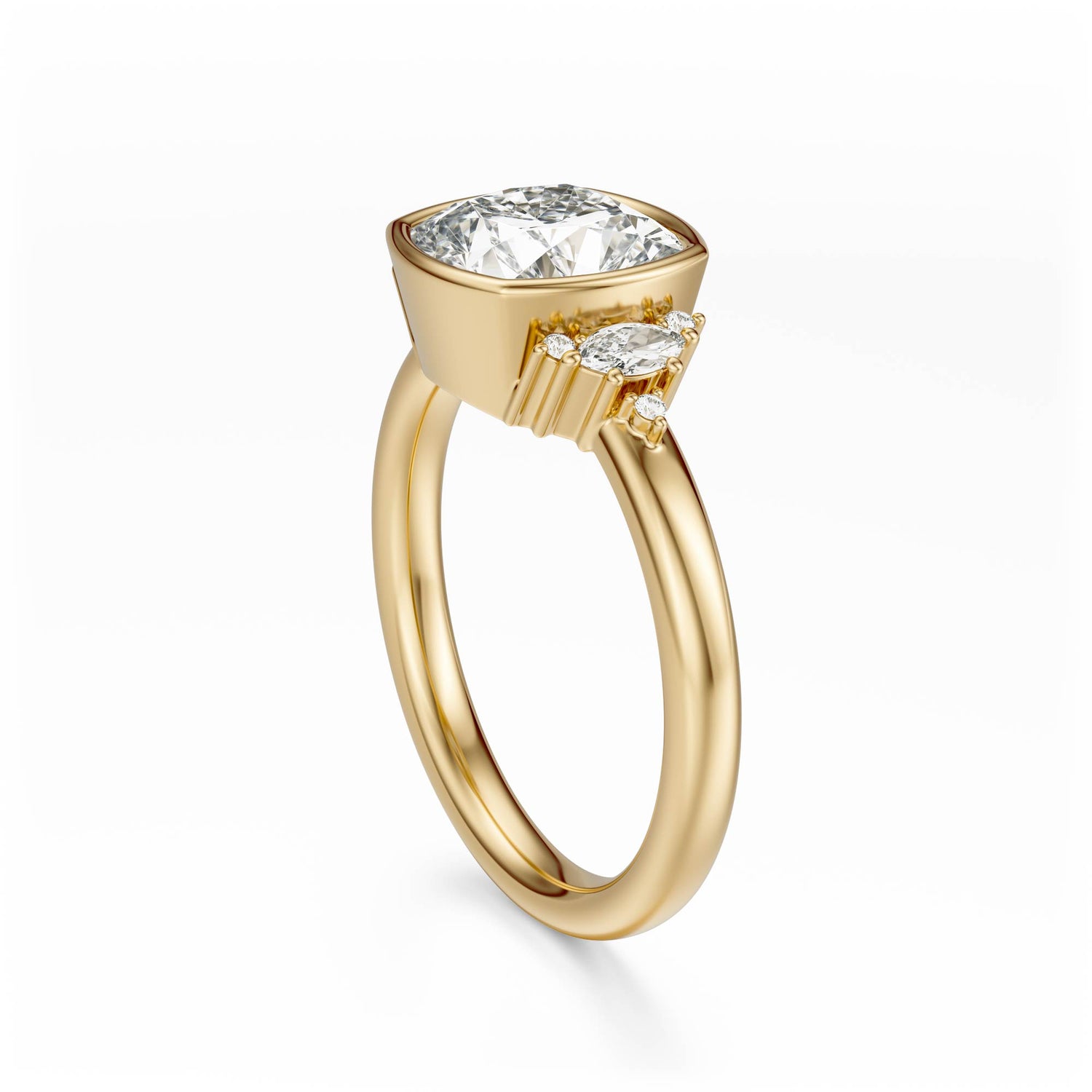 The Bezel Maren Ring | Cushion | Setting Only - Lavender Creek Gems 