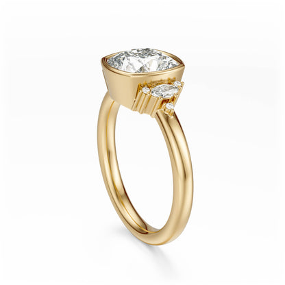 The Bezel Maren Ring | Cushion | Setting Only - Lavender Creek Gems 
