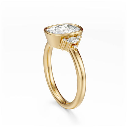 The Bezel Maren Ring | Elongated Cushion | Setting Only - Lavender Creek Gems 