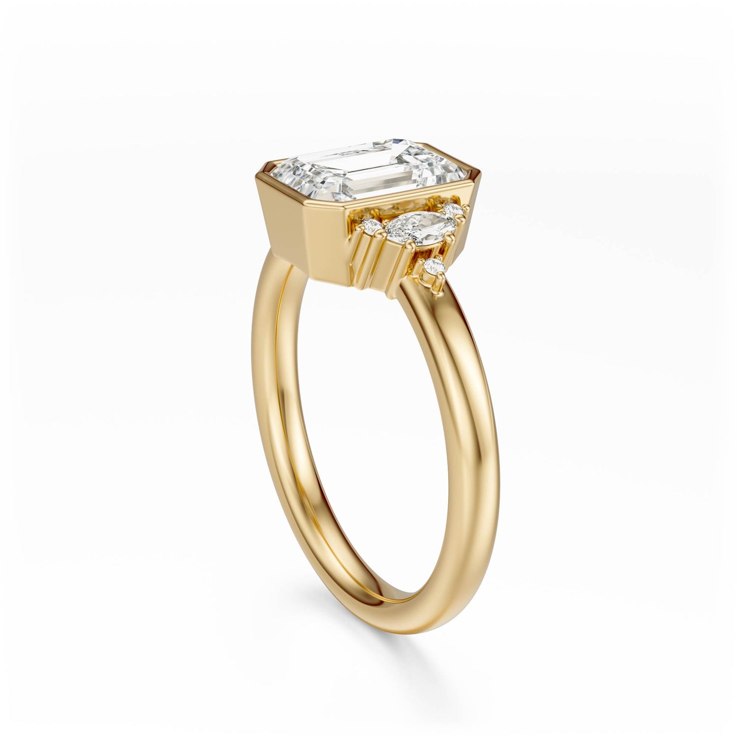 The Bezel Maren Ring | Emerald Cut - Lavender Creek Gems 