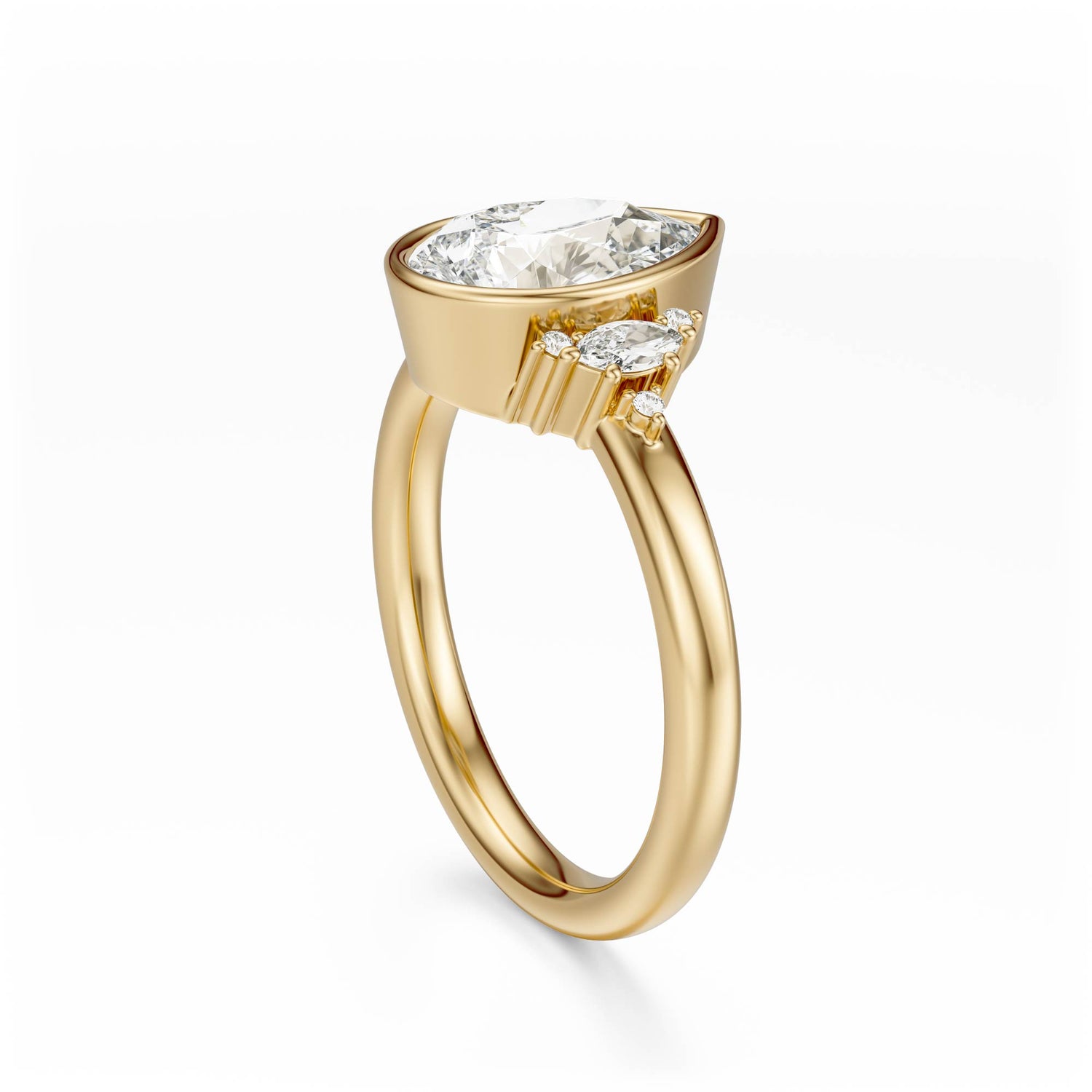 The Bezel Maren Ring | Pear | Setting Only - Lavender Creek Gems 