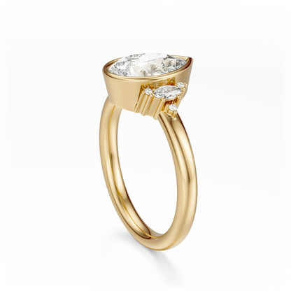 The Bezel Maren Ring | Pear | Setting Only - Lavender Creek Gems 