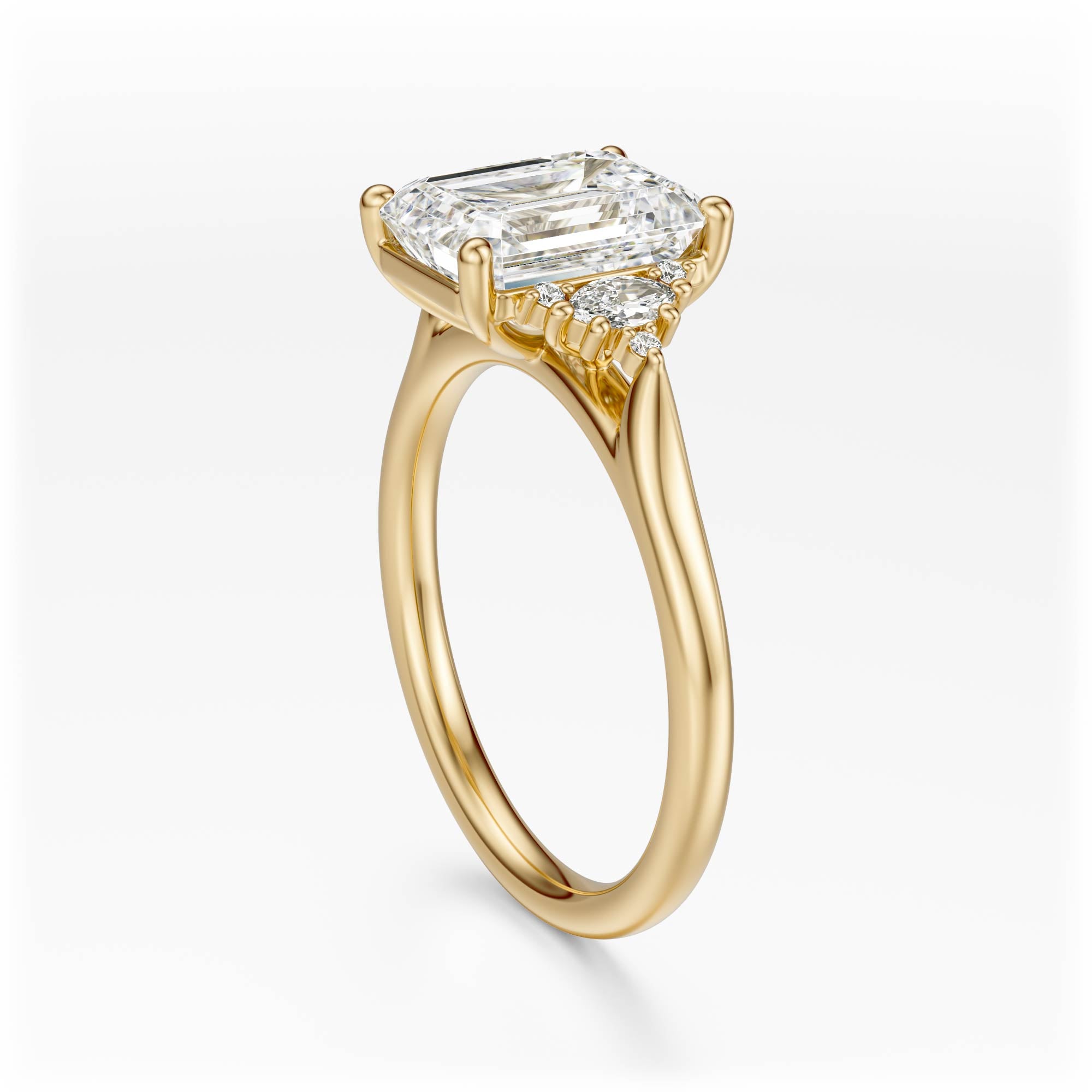 The Maren Ring | Emerald Cut | Setting Only