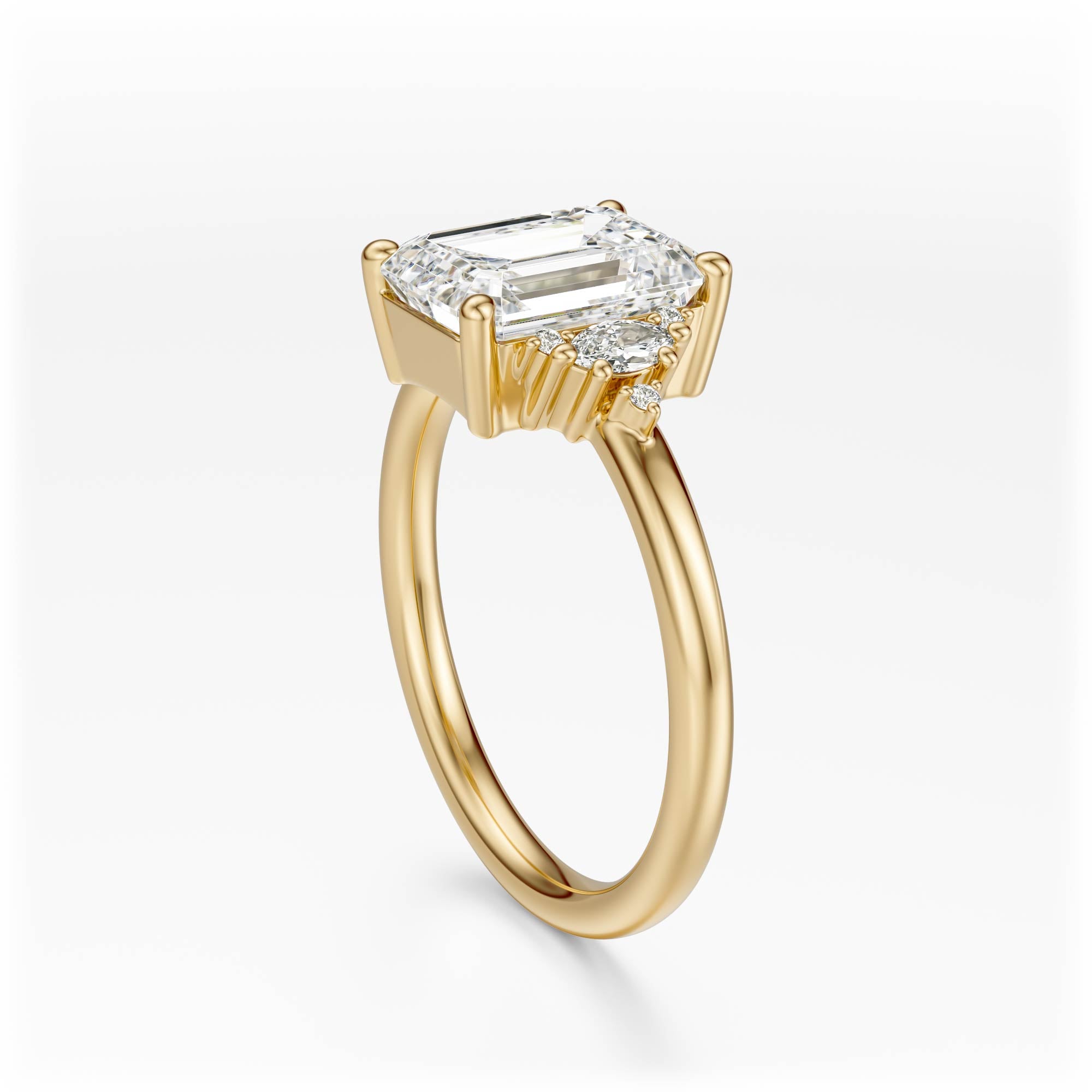 The Low Maren Ring | Emerald Cut | Setting Only