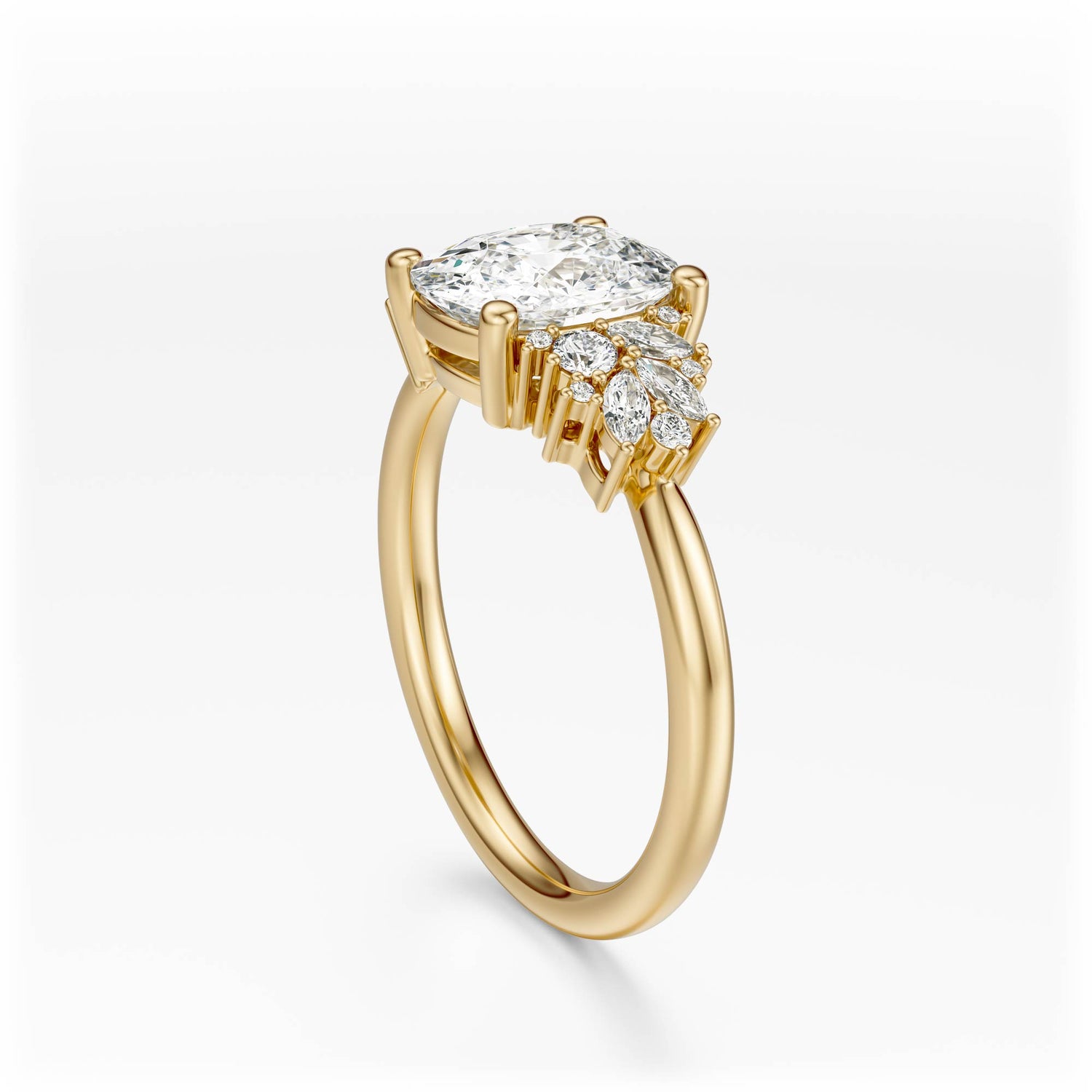 The Rosalie Ring | Elongated Cushion | Setting Only - Lavender Creek Gems 