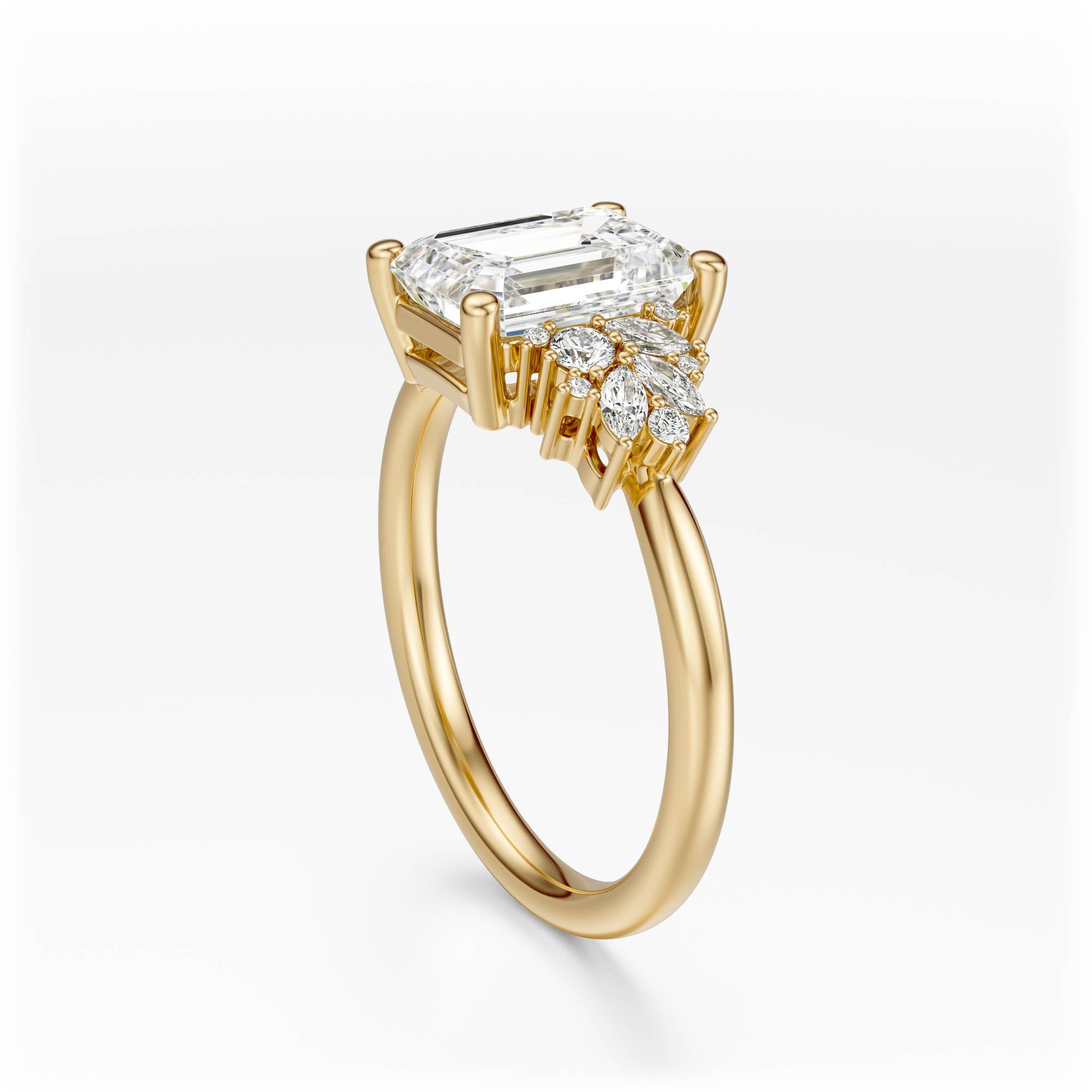 The Rosalie Ring | Emerald Cut | Setting Only