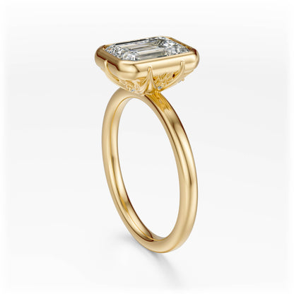 The Bezel Secret Garden Ring | Emerald Cut | Setting Only