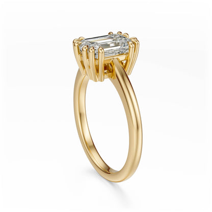 The Thalassa Ring | Emerald Cut | Setting Only - Lavender Creek Gems 