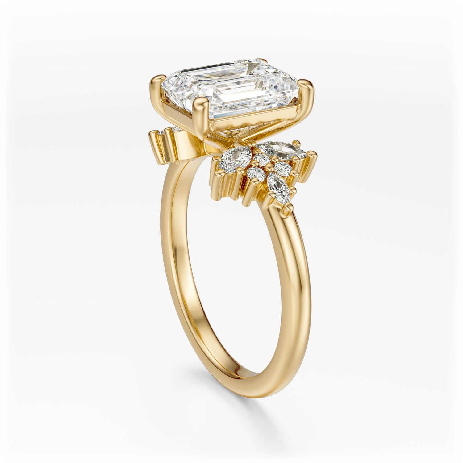 The Veraine Ring | Emerald Cut | Setting Only