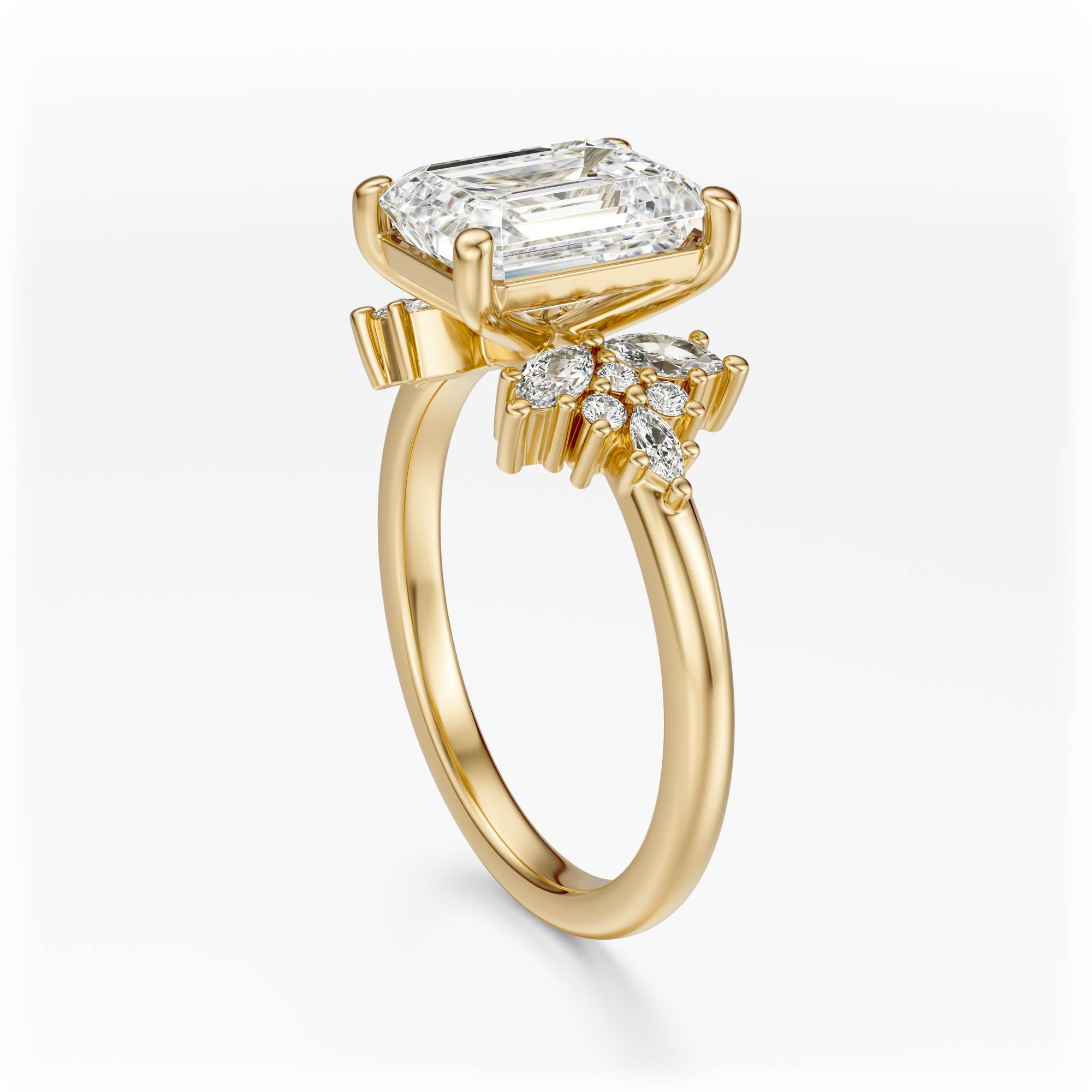 The Veraine Ring | Emerald Cut | Setting Only