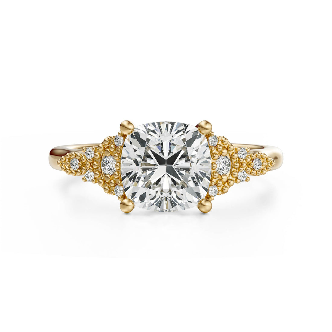 The Art Deco Maeve Ring | Cushion | Setting Only - Lavender Creek Gems 