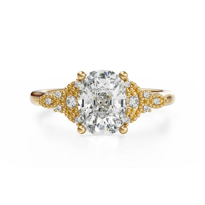 The Art Deco Maeve Ring | Elongated Cushion - Lavender Creek Gems 