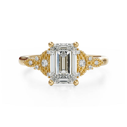 The Art Deco Maeve Ring | Emerald Cut - Lavender Creek Gems 