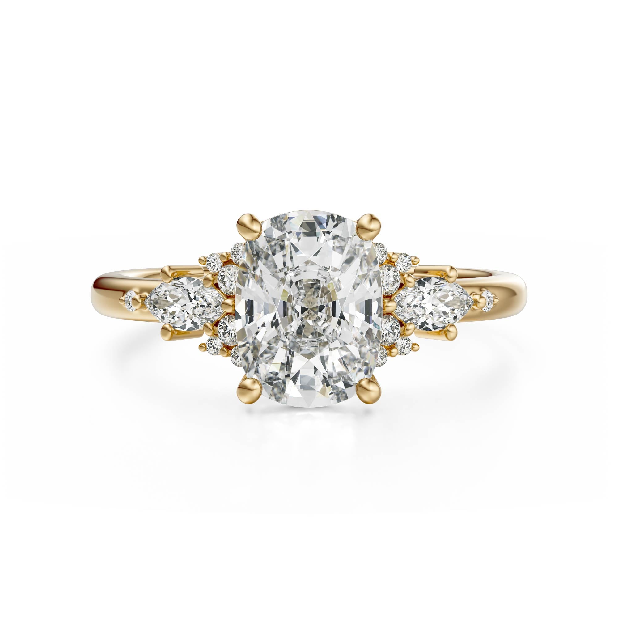 The Ascendant Ring | Elongated Cushion | Setting Only - Lavender Creek Gems 