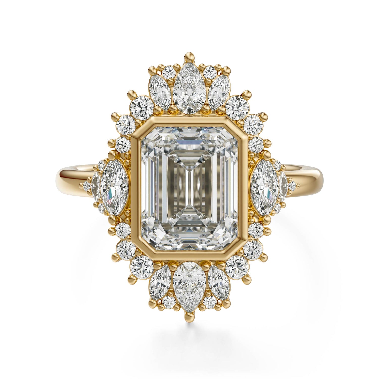 The Ethereal Ring | Emerald Cut | Setting Only