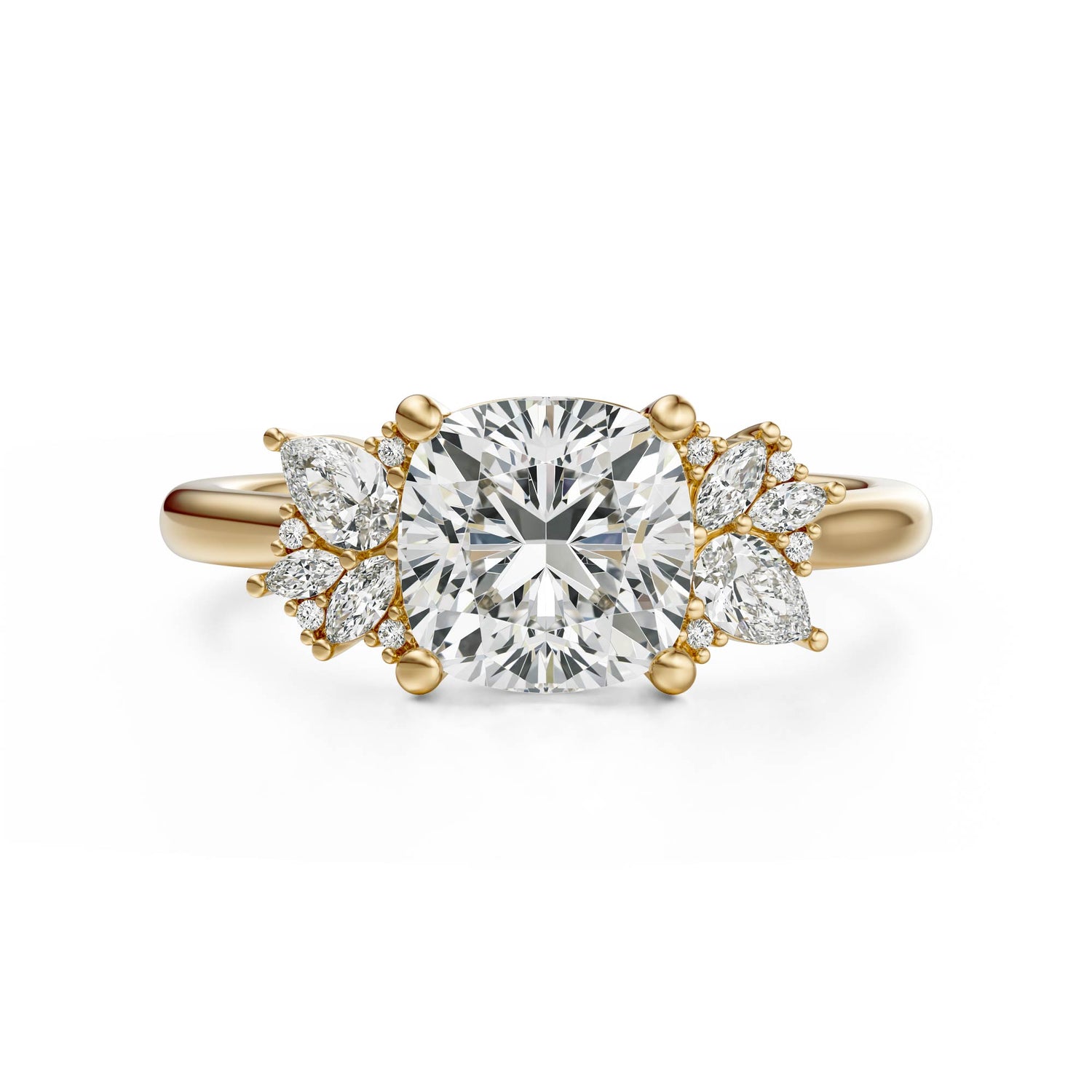 The Diamond Fleur Ring | Cushion | Setting Only - Lavender Creek Gems 