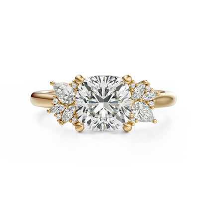 The Diamond Fleur Ring | Cushion | Setting Only - Lavender Creek Gems 