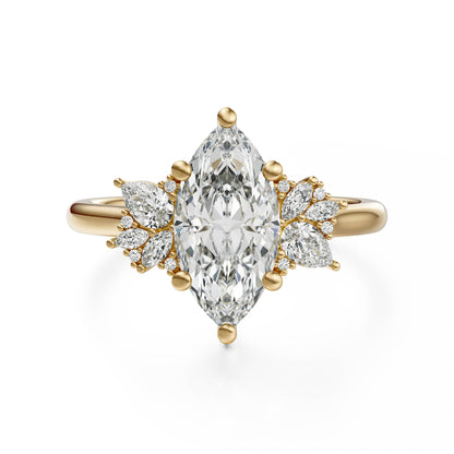 The Diamond Fleur Ring | Marquise | Setting Only - Lavender Creek Gems 