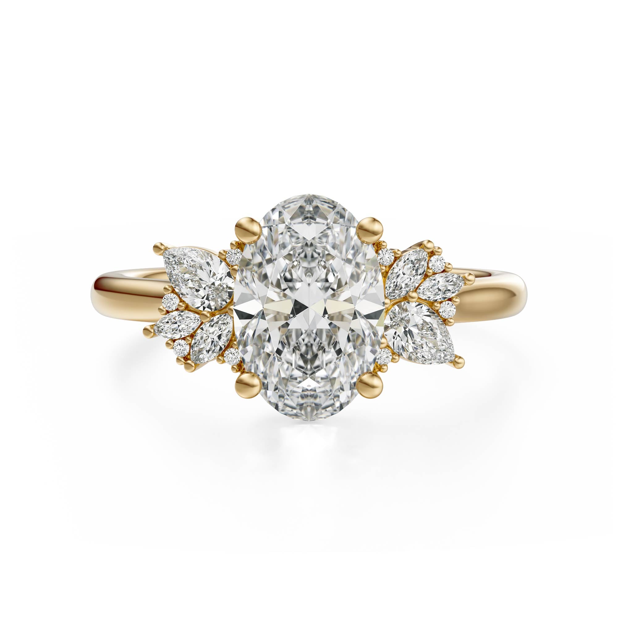 The Diamond Fleur Ring | Oval | Setting Only - Lavender Creek Gems 