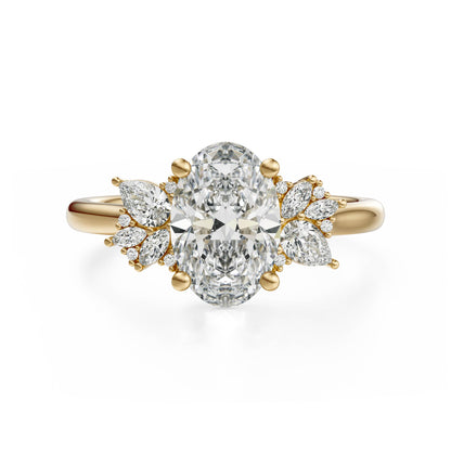 The Diamond Fleur Ring | Oval | Setting Only - Lavender Creek Gems 