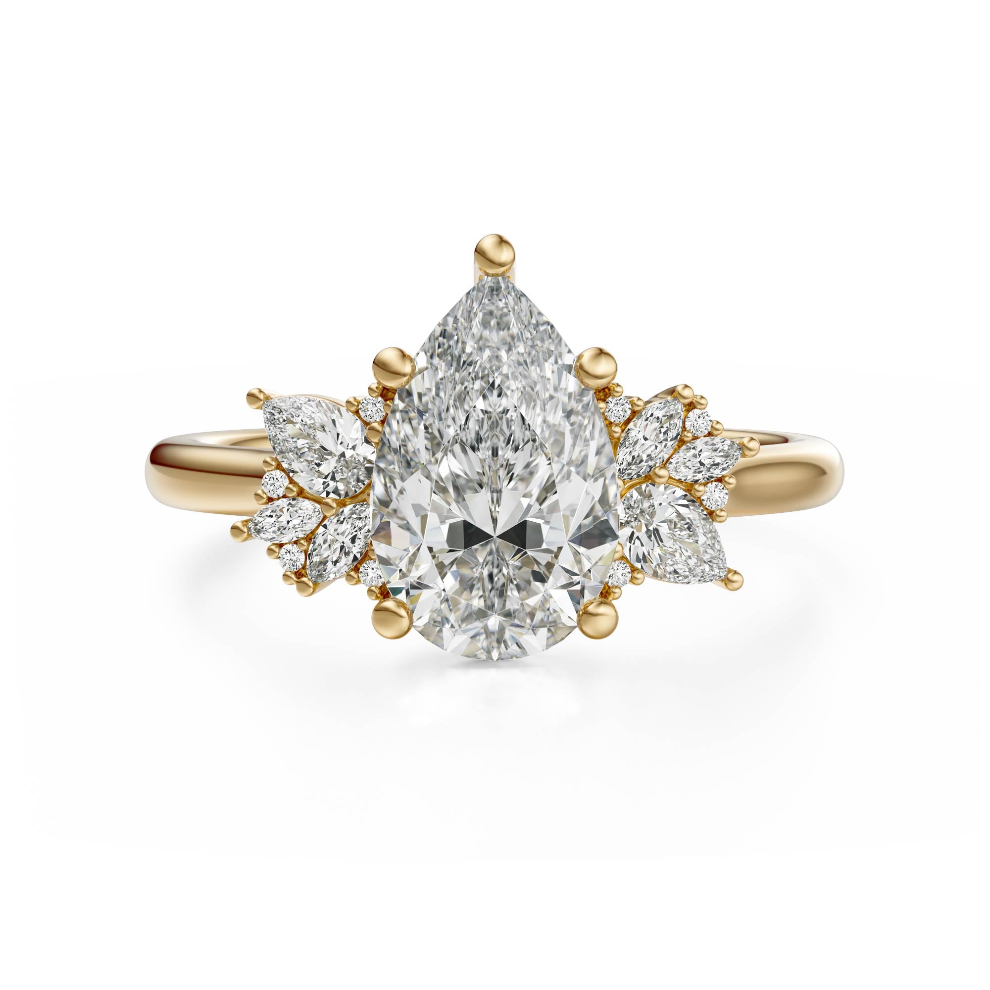 The Diamond Fleur Ring | Pear | Setting Only - Lavender Creek Gems 