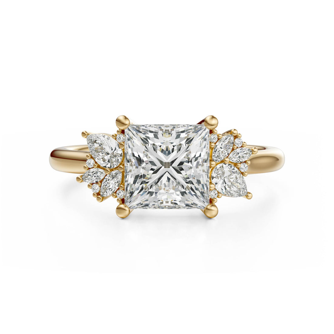 The Diamond Fleur Ring | Princess | Setting Only - Lavender Creek Gems 