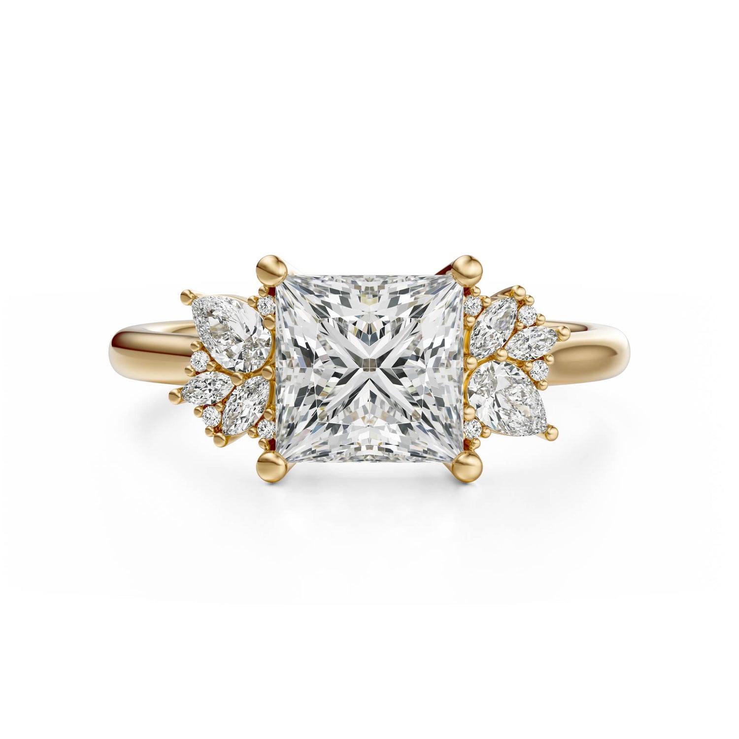 The Diamond Fleur Ring | Princess | Setting Only - Lavender Creek Gems 