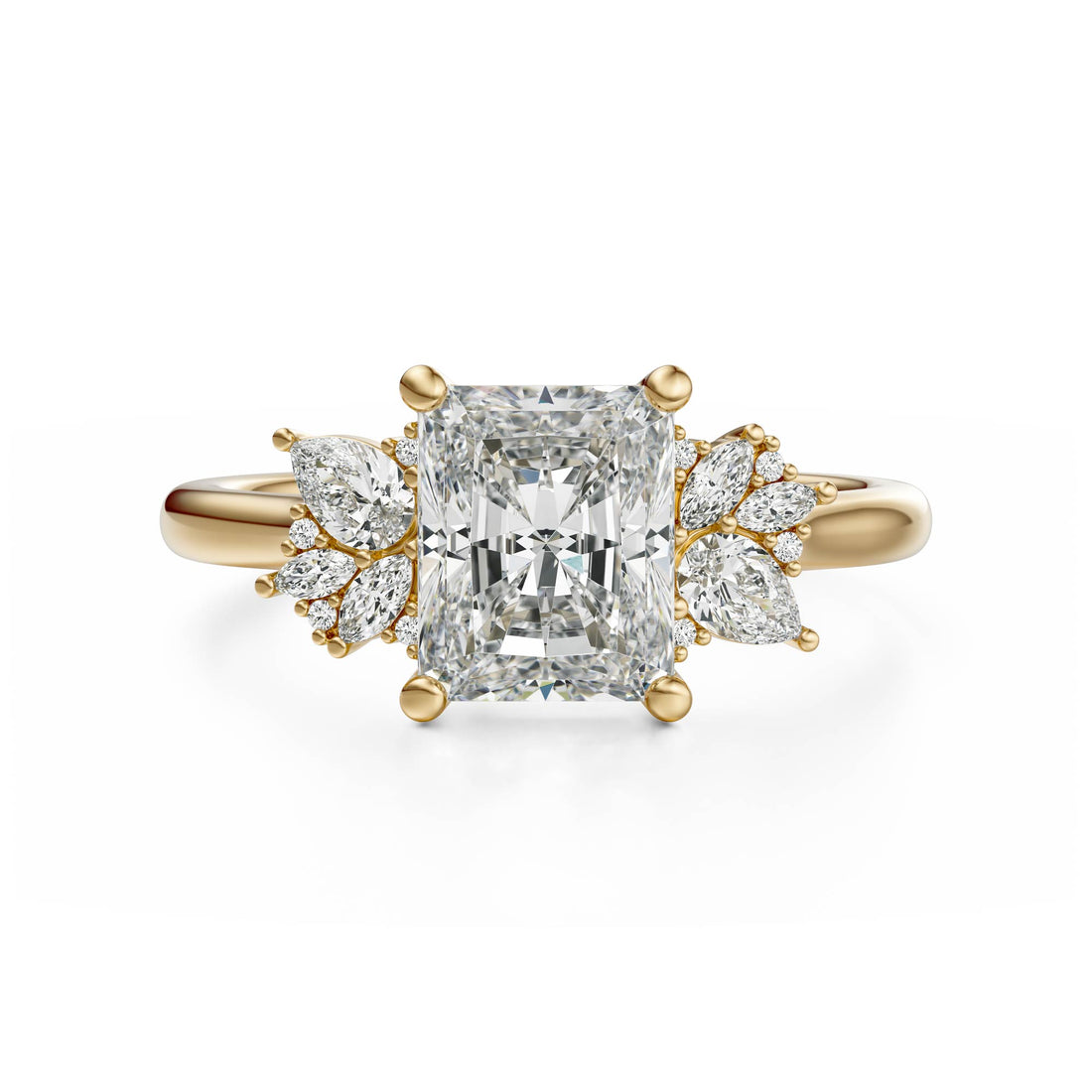 The Diamond Fleur Ring | Radiant | Setting Only - Lavender Creek Gems 