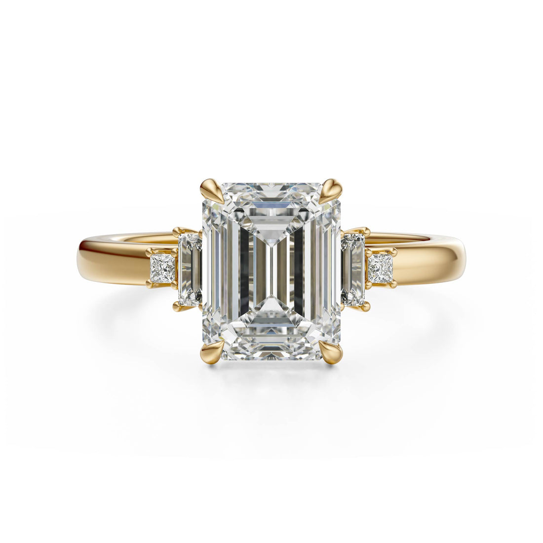 The Elevated Mira Ring | Emerald Cut | Setting Only