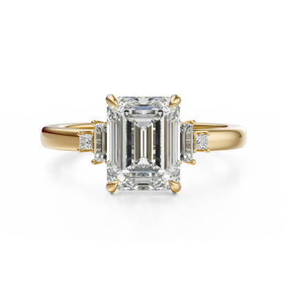 The Elevated Mira Ring | Emerald Cut | Setting Only