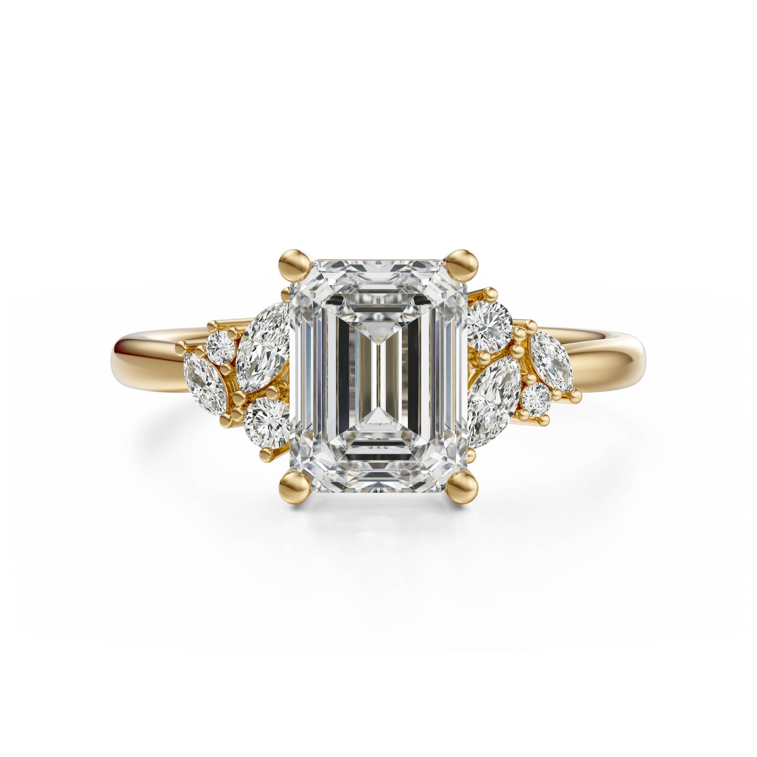 The Laurel Ring | Emerald Cut