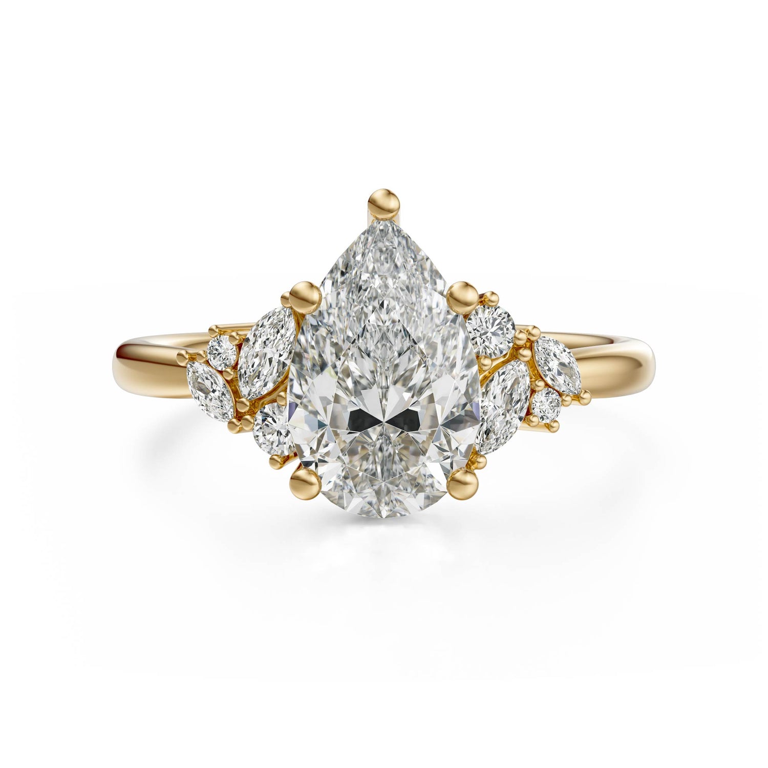 The Laurel Ring | Pear | Setting Only