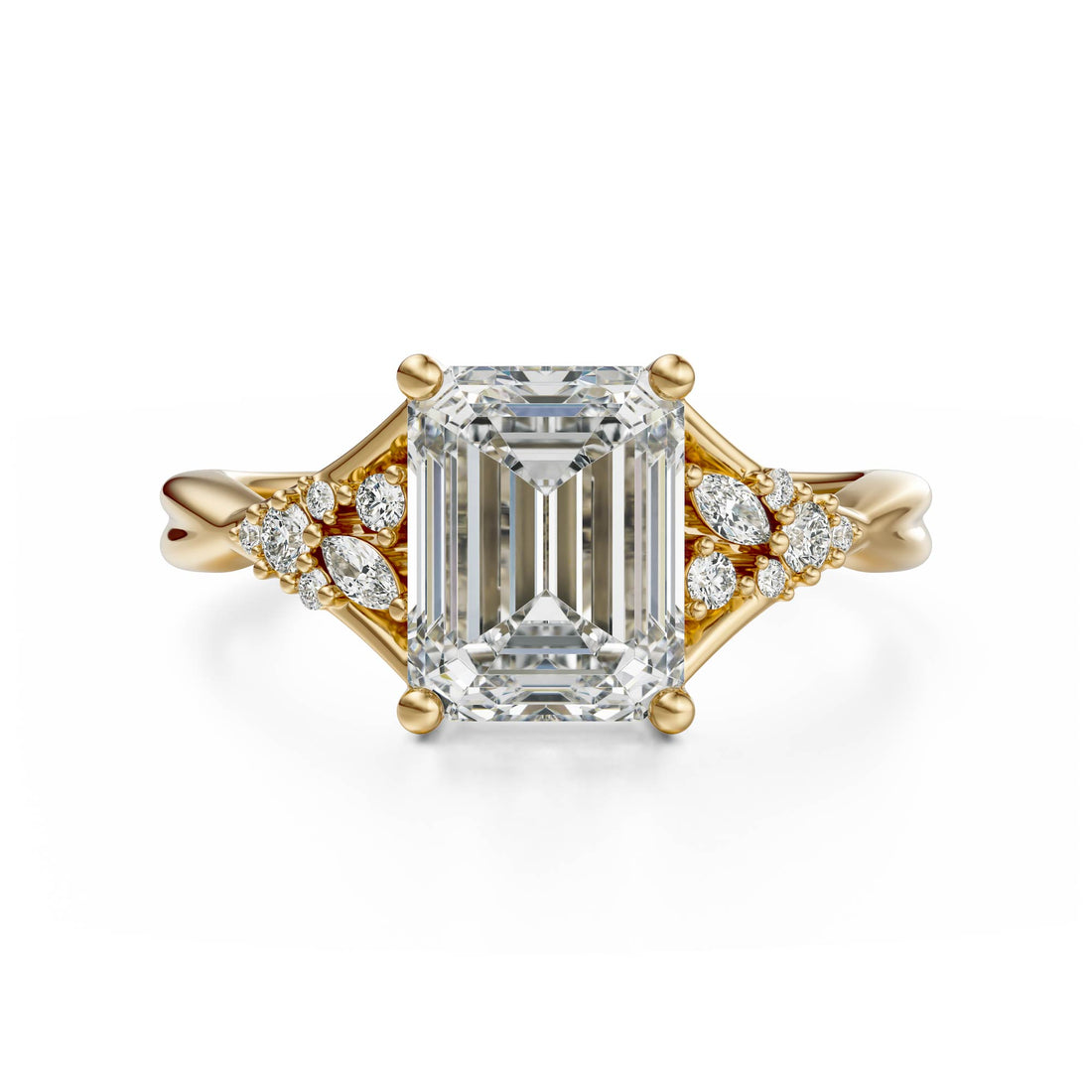 The Lyria Ring | Emerald Cut | Setting Only