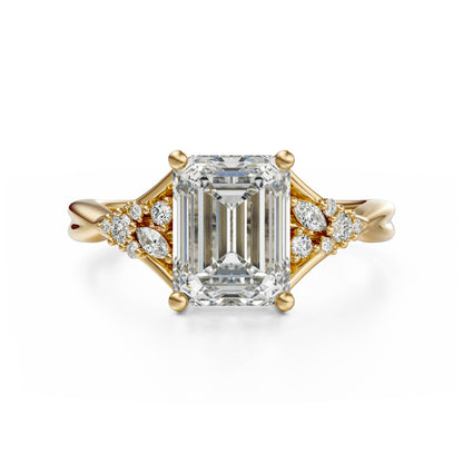 The Lyria Ring | Emerald Cut | Setting Only