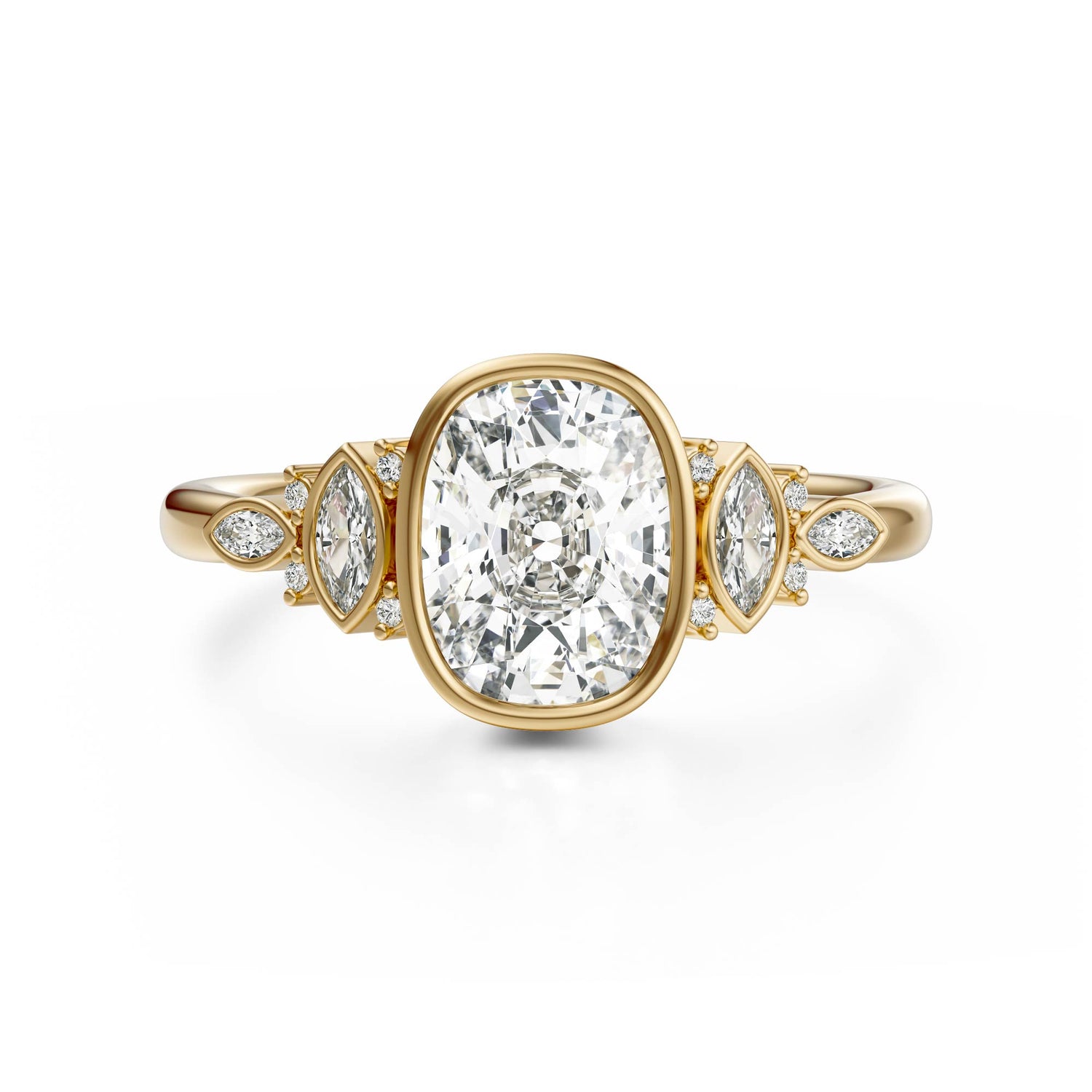 The All Bezel Maeve Ring | Elongated Cushion