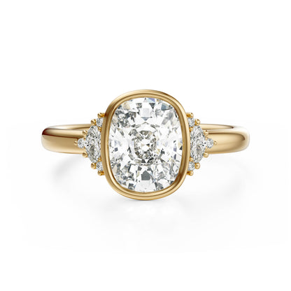 The Bezel Maren Ring | Elongated Cushion | Setting Only - Lavender Creek Gems 