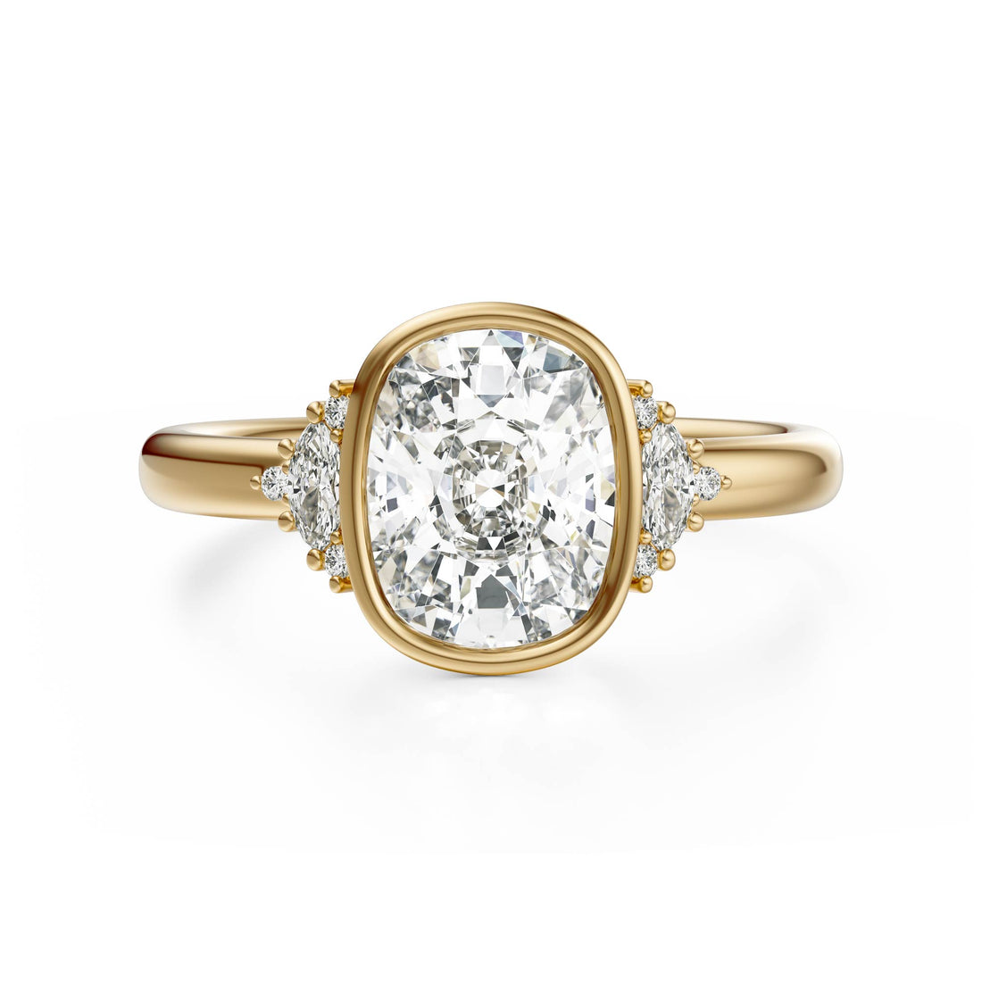 The Bezel Maren Ring | Elongated Cushion - Lavender Creek Gems 