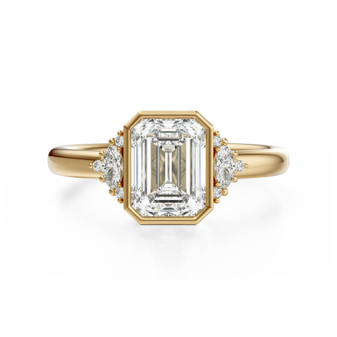 The Bezel Maren Ring | Emerald Cut - Lavender Creek Gems 