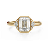The Bezel Maren Ring | Emerald Cut - Lavender Creek Gems 