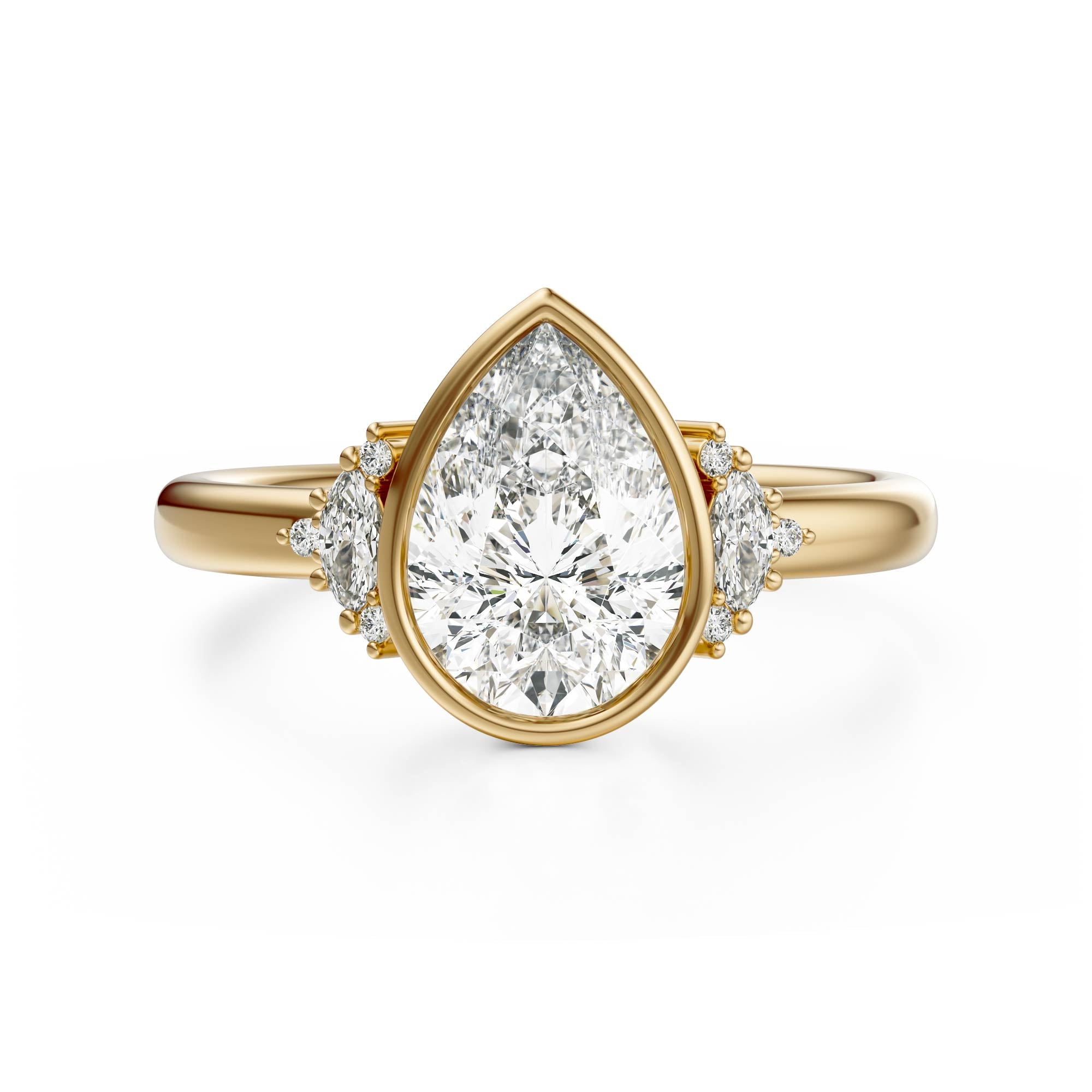 The Bezel Maren Ring | Pear | Setting Only - Lavender Creek Gems 