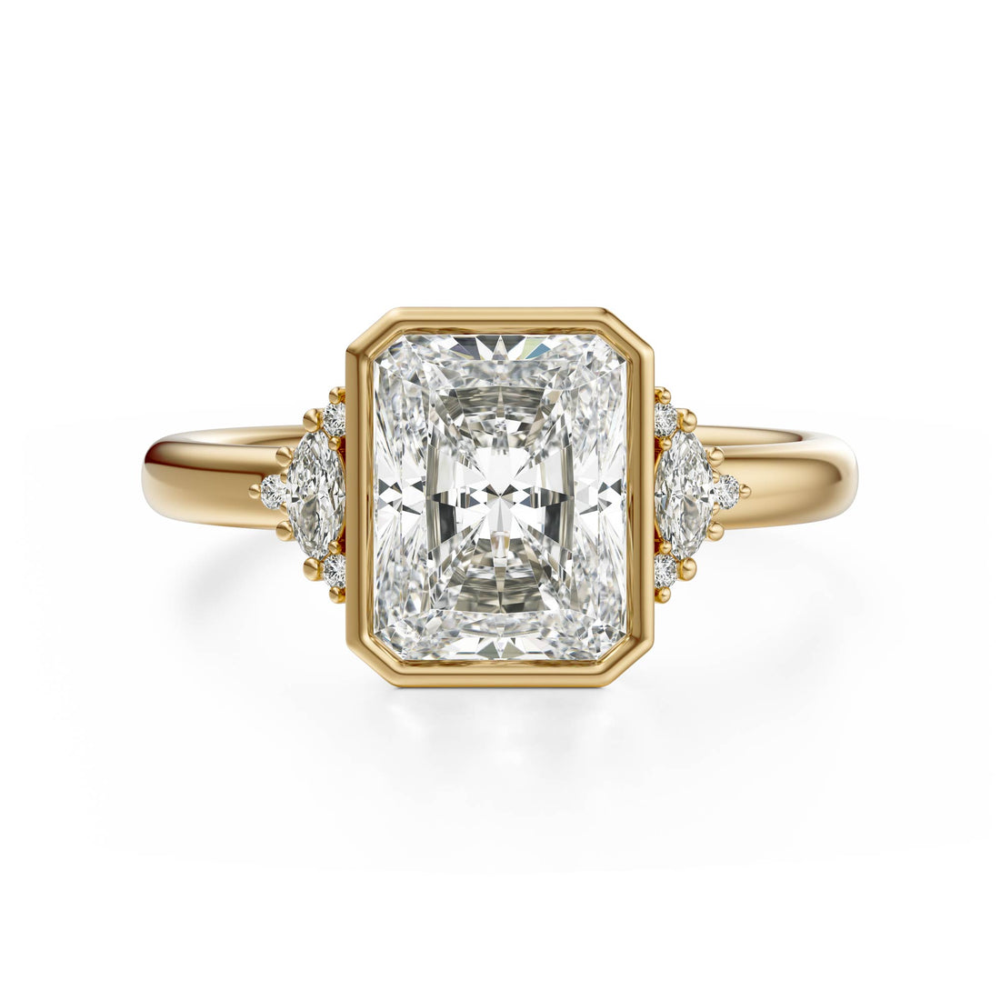 The Bezel Maren Ring | Radiant | Setting Only - Lavender Creek Gems 