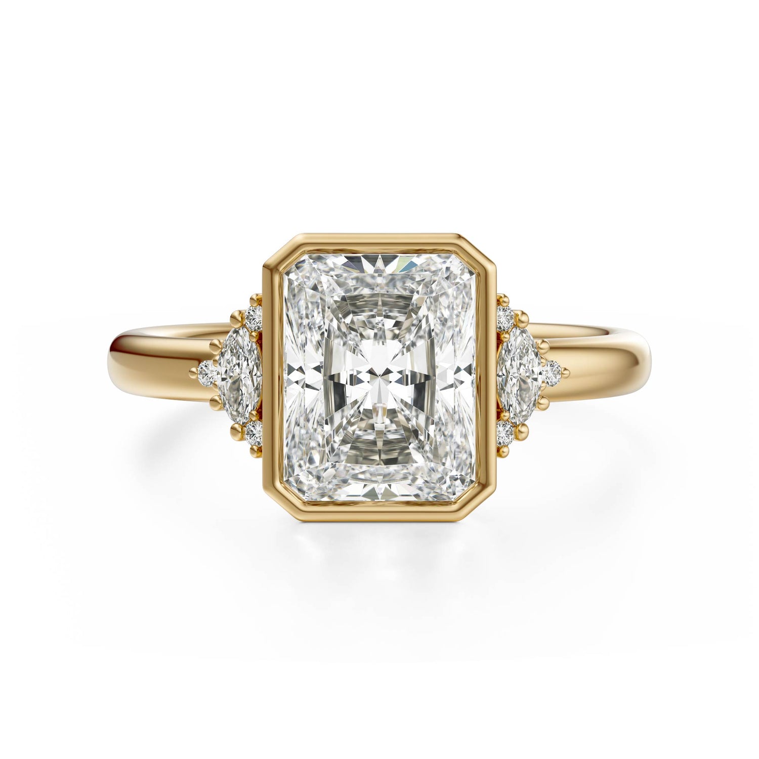 The Bezel Maren Ring | Radiant | Setting Only - Lavender Creek Gems 