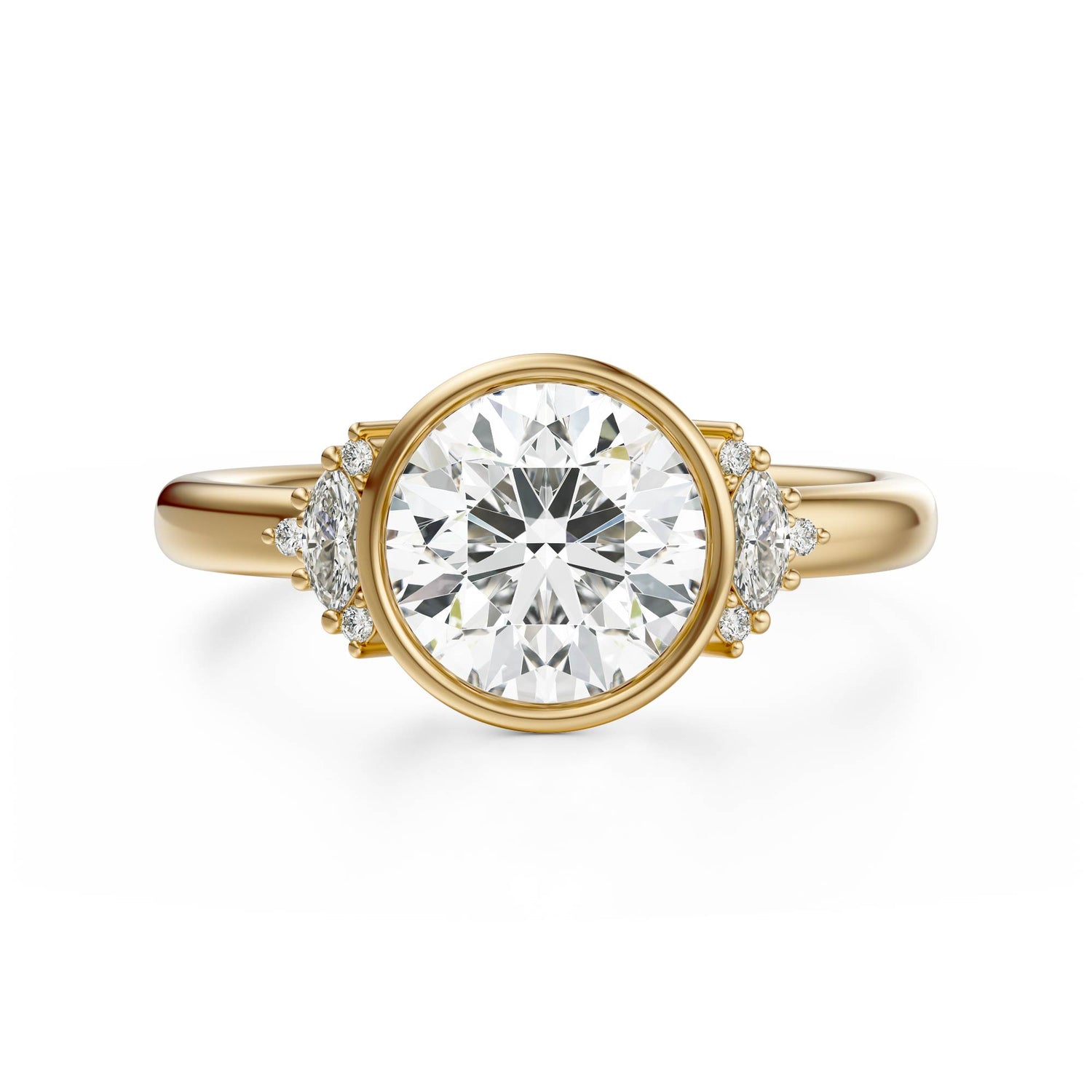 The Bezel Maren Ring | Round | Setting Only - Lavender Creek Gems 