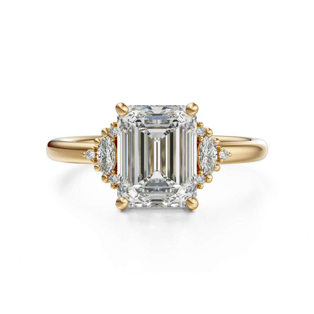 The Low Maren Ring | Emerald Cut | Setting Only