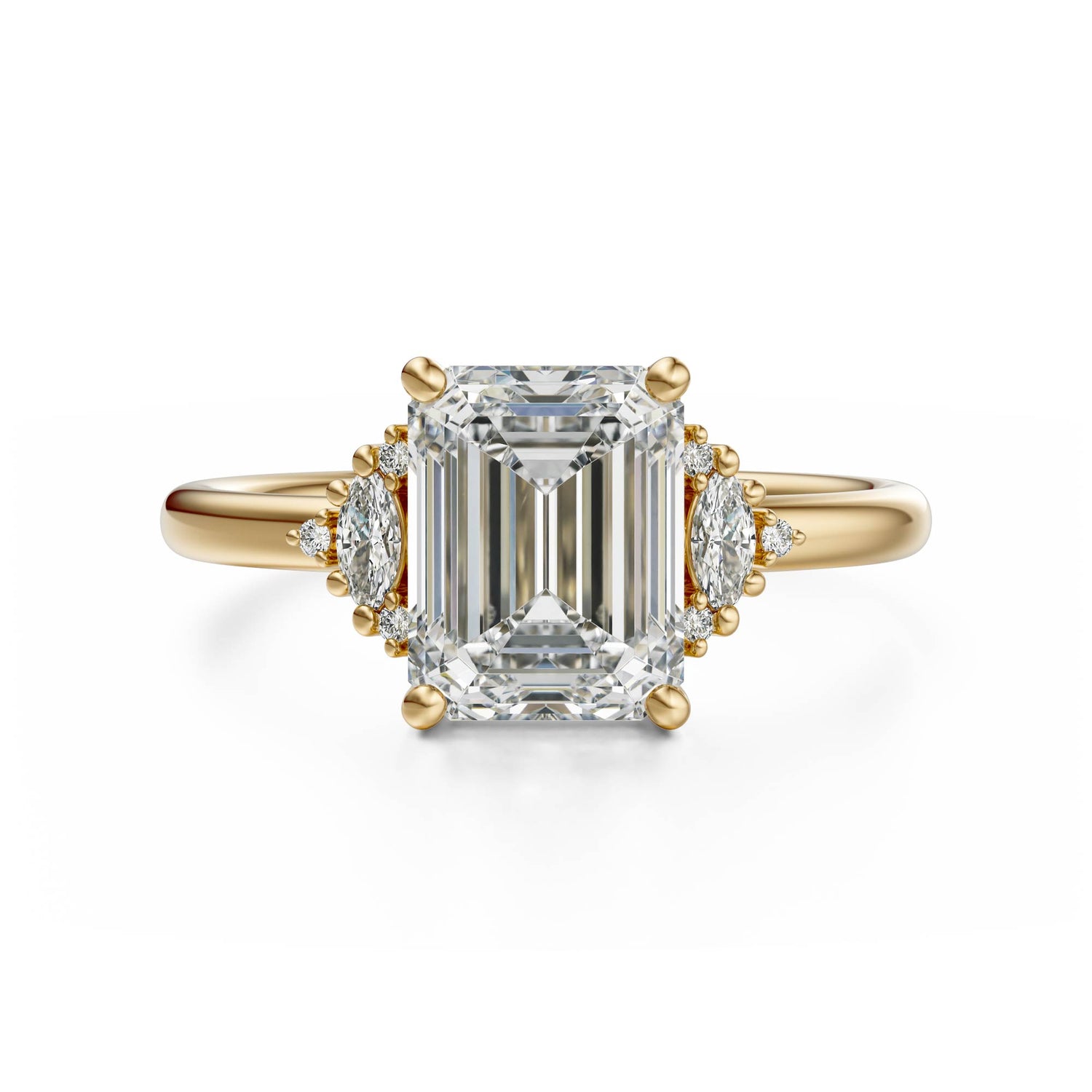The Low Maren Ring | Emerald Cut | Setting Only