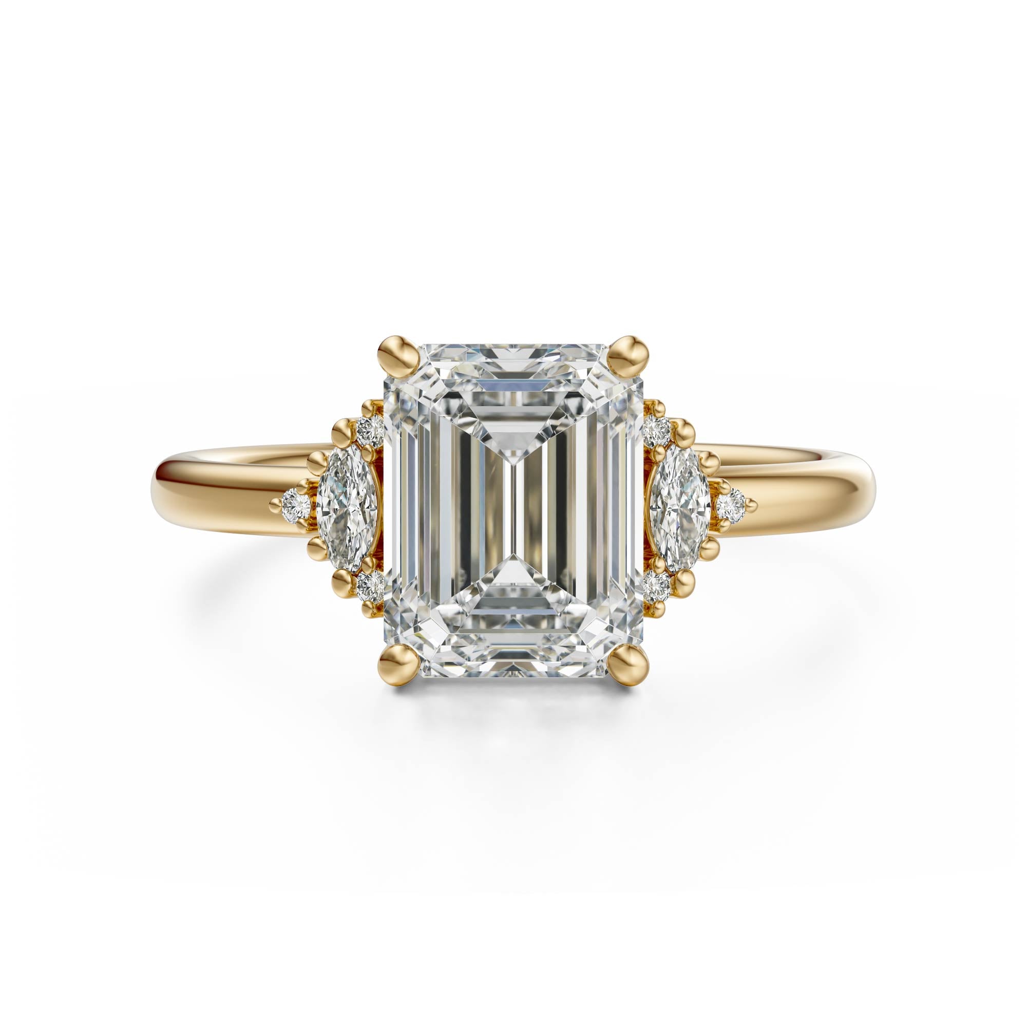 The Low Maren Ring | Emerald Cut | Setting Only