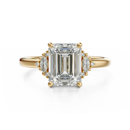 The Low Maren Ring | Emerald Cut | Setting Only